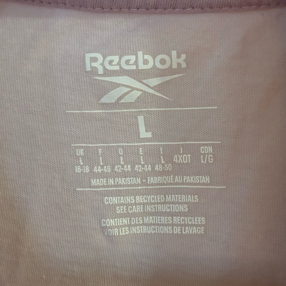 Light Pink Reebok cropped Tee - Picture 3 of 3